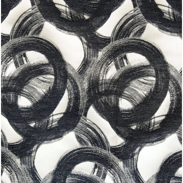 Midnight Circles Fabric By The Yard, Jacquard Weave Fabric, Upholstery
