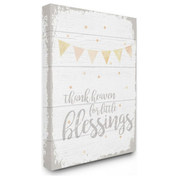 The Kids Room by Stupell Thank Heaven Blessing Yellow Kids Word Design, 16 x 20