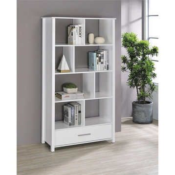 Coaster Dylan 1-Drawer Contemporary Wood Bookcase with Open Back in White