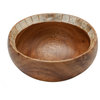 Acacia Wood Serving Bowl with Capiz Seashell Edge