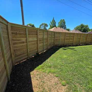 Horizontal Cedar Privacy Fence & Custom Metal-Framed Gate in Fayetteville, AR