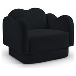Meridian Furniture - Bloom Upholstered Chair, Black, Velvet - Indulge in the allure of the Black Velvet Bloom Chair by Meridian Furniture. Its captivating design and luxurious Black Velvet elevate any space with effortless elegance. Crafted with precision and durability in mind, this stunning piece becomes the focal point of gatherings, fostering moments of connection and warmth. Embrace sophistication and style with the Bloom Chair, a testament to exquisite taste and timeless beauty.