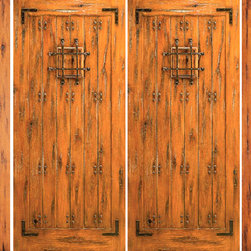 Alder Entry Prehung Double Door with Two Sidelites, Speakeasy - Front Doors