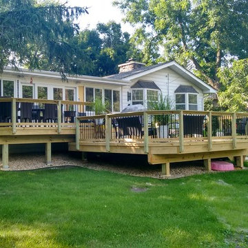 Wood Deck and Patio Combination in Winfield, IL