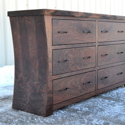 Walnut Dresser with Curved Sides - Dressers