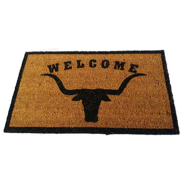 Homenmore Long Horn "Welcome" Coir Doormat