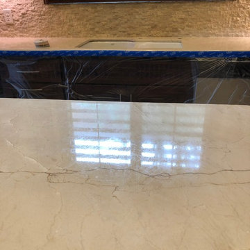 The island clearly shows etching and light scratching before.