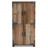 Baxton Studio Cyrille Finished Wood 4-Door Shoe Cabinet