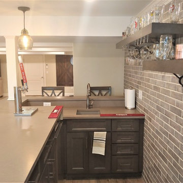 Basement Remodel with Bar and Bathroom