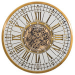 Yosemite Home Decor - Golden Gears Wall Clock - The oversized Golden Gears Wall Clock features easy to read numbers and working gears that frame the center of the clock.