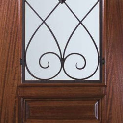 Prehung Single Door 96 Wood Mahogany Charleston Arch Top Arch Lite - Front Doors