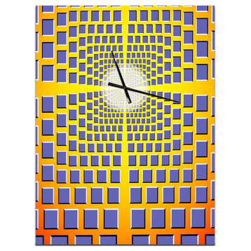 Abstract Optical Illusion Oversized Contemporary Metal Clock, 30X40