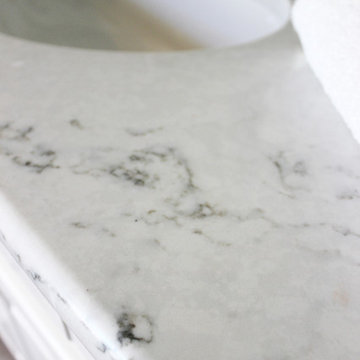 Quartz Countertops on Existing Cabinets in Masterbath ~ Akron, OH
