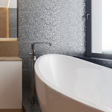 Penthouse interior in the residential complex "Zarechny", Kiev, area 100 sq.m.