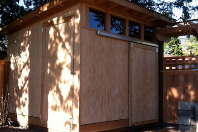 Inspiration for a modern shed remodel in Seattle