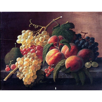 Severin Roesen Still Life With Peaches- Grapes and a Pear Wall Decal