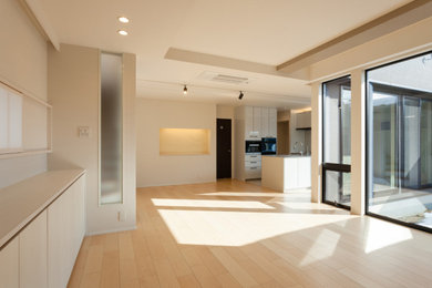 他の地域にあるモダンスタイルのおしゃれなリビングの写真