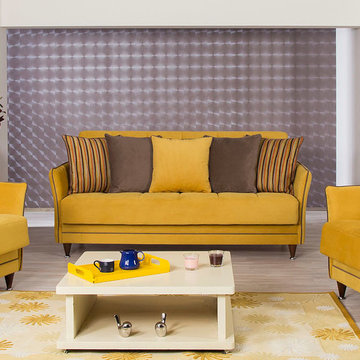 Bellina Design Sofa Bed | Diamond Mustard