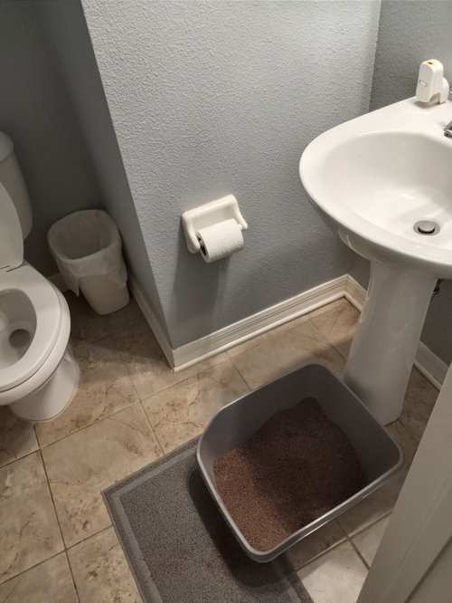 Powder room vanity ideas to make more space for litter box