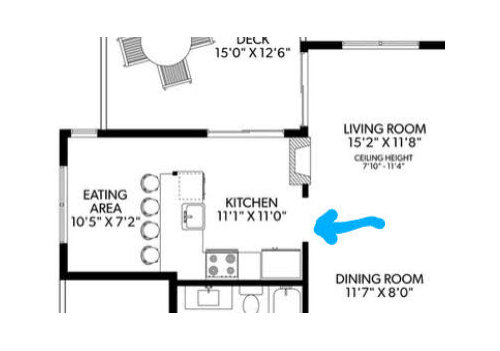 Door options between kitchen and living/dining room