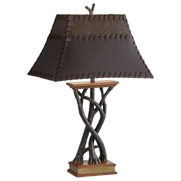 Pacific Coast Lighting Montana Reflection Tree Branch Resin Table Lamp in Brown