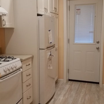Tiny kitchen renovation project. Pictures before and after.