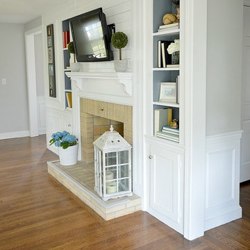 1970's Boston Colonial Gets Woven Wood Shades