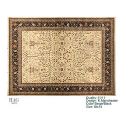 H.A.G. Hand Knotted Carpet 11/11 Quality Beige/Black - Floor Rugs