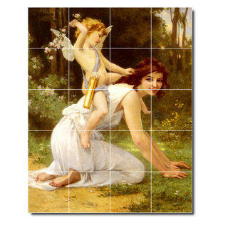 Custom Ceramic Tile Mural: Nu Sur La Plage by Guillaume Seignac