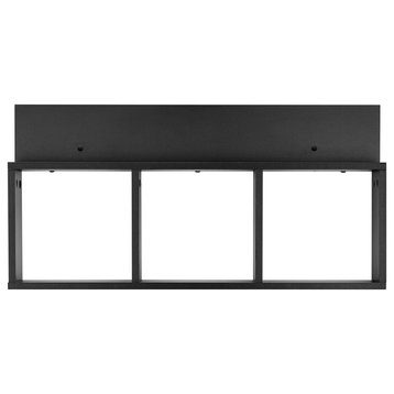 Danya B. Modern 3 Cube Floating Wall Shelf With Display Ledge, Black