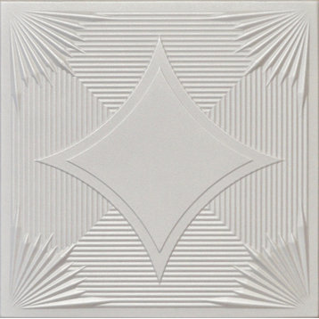 19.6"x19.6" Styrofoam Glue Up Ceiling Tiles R14 Platinum