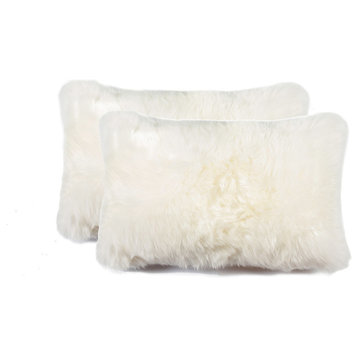 12" X 20" X 5" Natural Sheepskin  Pillow 2Pcs