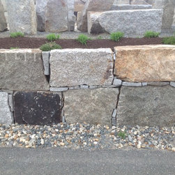 Retaining Wall using Reclaimed Granite Block - Landscaping Stones And Pavers