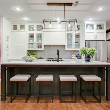 White and Dark Gray Shaker Style Kitchen