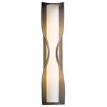 Hubbardton Forge - Dune Large Sconce, Bronze - The stark, pure look of a desert landscape provides the inspiration for our Large Dune Sconce. The undulating wave of steel is reminiscent of sand dunes - or so we're told by those ranging far beyond the Green Mountain state. Suitable for installation both vertically or horizontally.