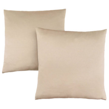 Pillows Set Of 2 18 X 18 Square Accent Sofa Couch Bedroom Polyester Gold