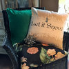 Fall Autumn Winter Snow Reversible Linen Message Pillow With Snowflake Pin
