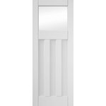 JELD-WEN - Deco 3-Panel Glazed White Primed Interior Door, 68.6x198.1 cm - The Deco 3-Panel Glazed White Primed Interior Door offers the best of both worlds, drawing light and warmth into your living space whilst maintaining a level of privacy. Measuring 68.6 by 198.1 centimetres, this door is characterised by a country-stye panel design and a white primed finish. Jeld-Wen is driven by sustainability, innovation and efficiency, offering an extensive range of windows, doors and stairs to enhance your home.