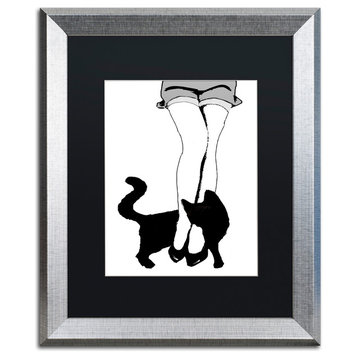 Color Bakery 'Black Cat' Art, Silver Frame, Black Matte, 16"x20"