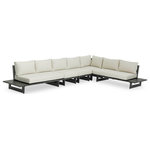 Meridian Furniture - Maldives Cream Water Resistant Fabric Outdoor Patio Modular Sectional - Create your own custom contemporary look on the deck or porch with the addition of this Maldives outdoor patio armless chair. Part of a large collection that lets you mix and match modular pieces to get the look you crave most. This modular sectional has cream water resistant fabric with a base made from grey aluminum, so it's sturdy, tough, and ready to face the elements with impeccable beauty, season in and season out. Shop the contemporary pieces in this collection to create the outdoor entertaining area of your dreams.