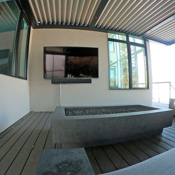 Patio TV, Speakers, Power Awning, Fire Pit