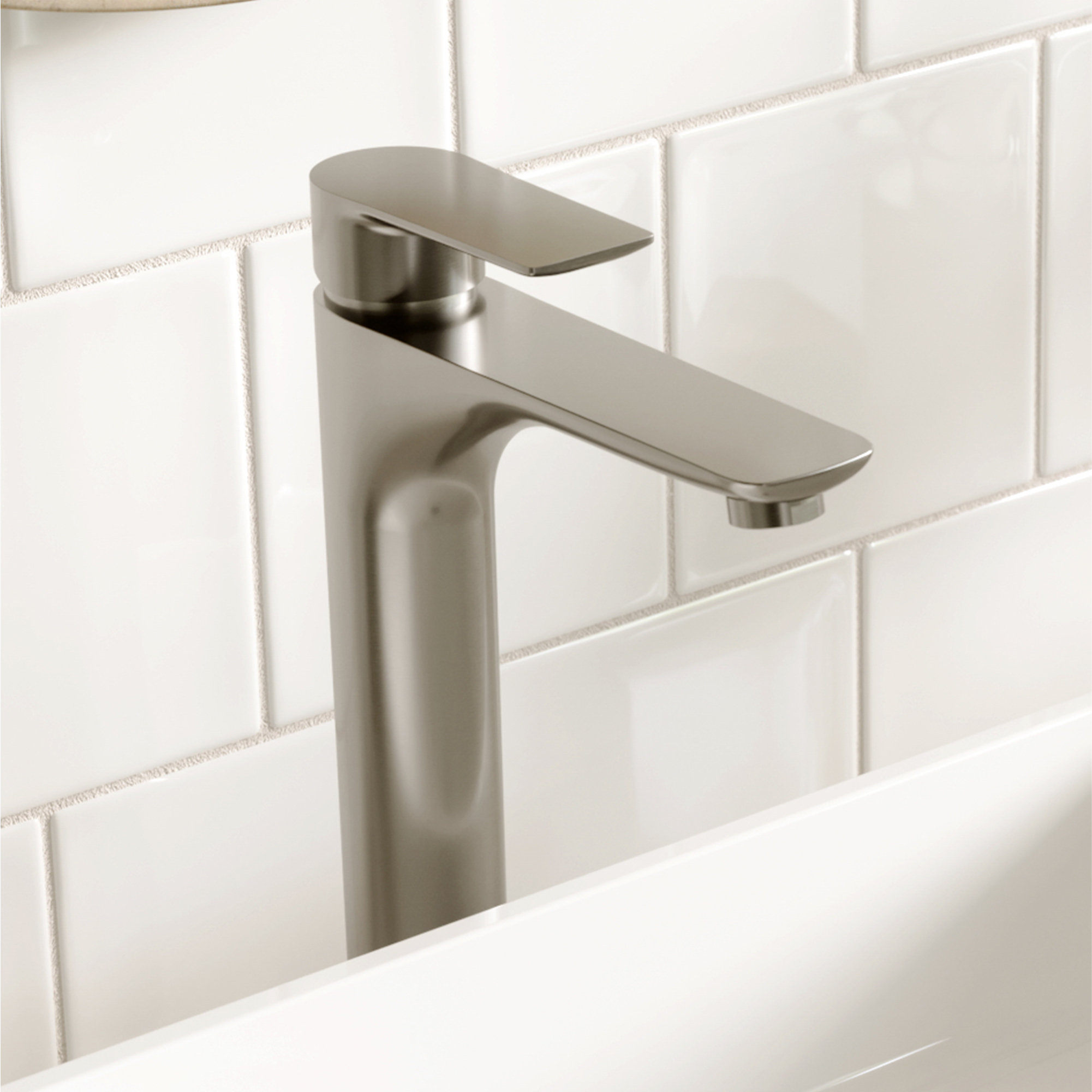 Karran KBF422 1-Hole 1-Handle Vessel Faucet With Pop-up Drain, Stainless Steel