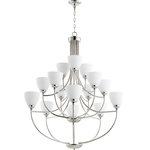 Quorum - Quorum 6059-15-62 Enclave - Fifteen Light 2-Tier Chandelier - Shade Included: TRUE* Number of Bulbs: 15*Wattage: 60W* BulbType: Medium Base* Bulb Included: No