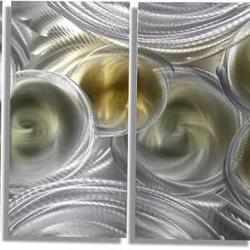 Metallic Vision Deuxième - Silver & Gold Unique Modern Metal Wall Art