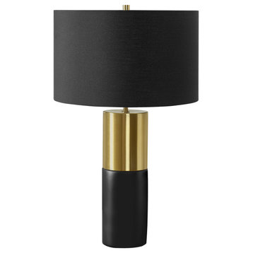 Lighting, 25"H, Table Lamp, Black Concrete, Black Shade, Contemporary
