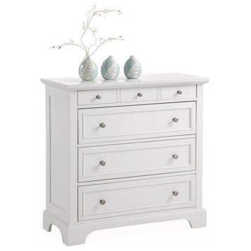 Elegant Dresser, Hardwood Construction With Panel Accents Drawers, Off White