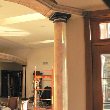 Faux marble columns