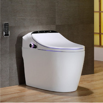 Smart One-Piece 1.27 GPF Floor Mounted Elongated Toilet and Bidet with Seat, White