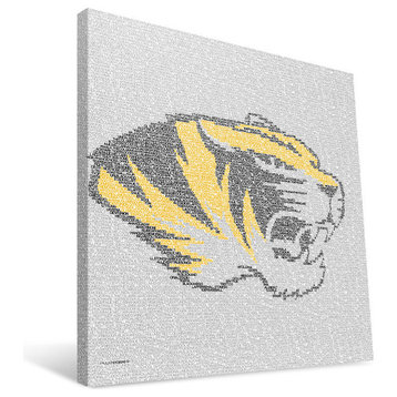University of Missouri Tigers Typo Canvas Print, 12"x12"