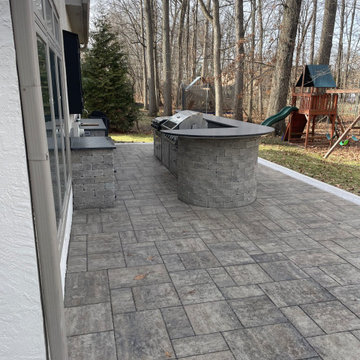 Expanded Patio Layout with Custom Curved Bar | Gahanna, Ohio